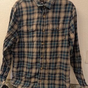Vans Off The Wall Men's Blue and Gray Plaid Shirt
